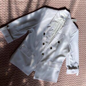 New York and Company White Blazer Silver Buttons M